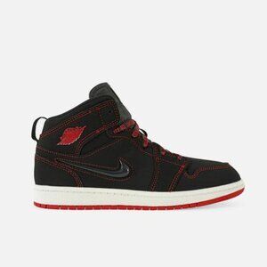 NIKE Kids' Air Jordan 1 Mid PS SE Fearless Shoes Size 3Y In Black/Gym Red